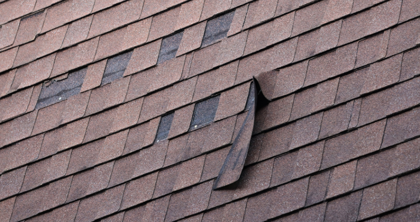 roof with missing shingles